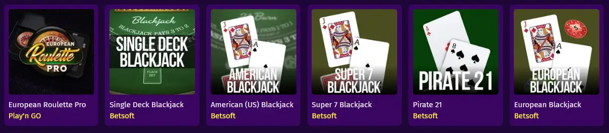 Great Slots Casino UK Table Games